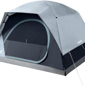 Coleman Skydome Tent with LED Lights & 5-Minute Setup, Weatherproof 4-Person Tent with Overhead Lighting, Made of PFAS-Free Materials