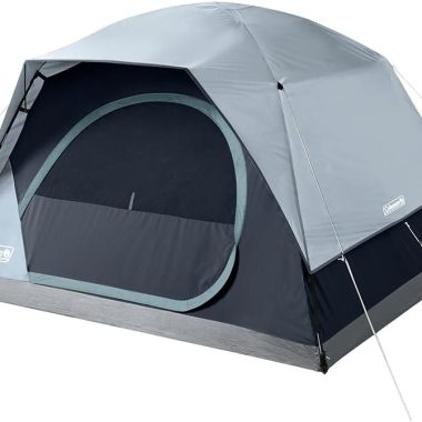 Coleman Skydome Tent with LED Lights & 5-Minute Setup, Weatherproof 4-Person Tent with Overhead Lighting, Made of PFAS-Free Materials