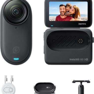 Insta360 GO 3S – 128 GB Black 4K Tiny Portable Vlogging Camera, Hands-Free POVs, Mount Anywhere, Stabilization, 140 Min Battery Life, 10m Waterproof, Pet POV