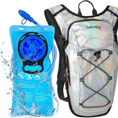 Reflective Hydration Backpack, Hydration Pack – Water Backpack with 2L/3L Hydration Bladder, Essential for Festivals – Rave Hydration Pack for Hiking, Running, Cycling, and Festivals